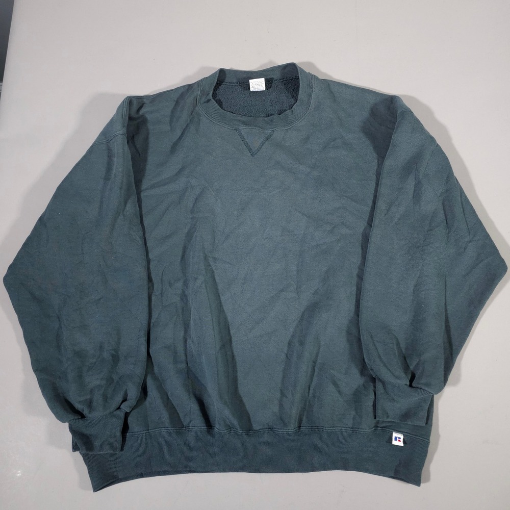 Russell Athletic Sweatshirt Mens XXL Green Vintage Made in USA Crewneck Pullover